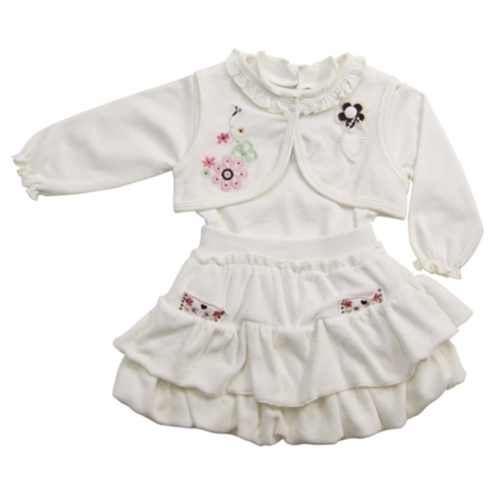 BRAND NEW!  Ruffles and Vest Skirt and Shirt Set